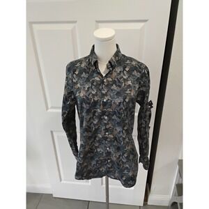 Funky Brand Floral Print Button Down Shirt Long Sleeve Top Mens Size L